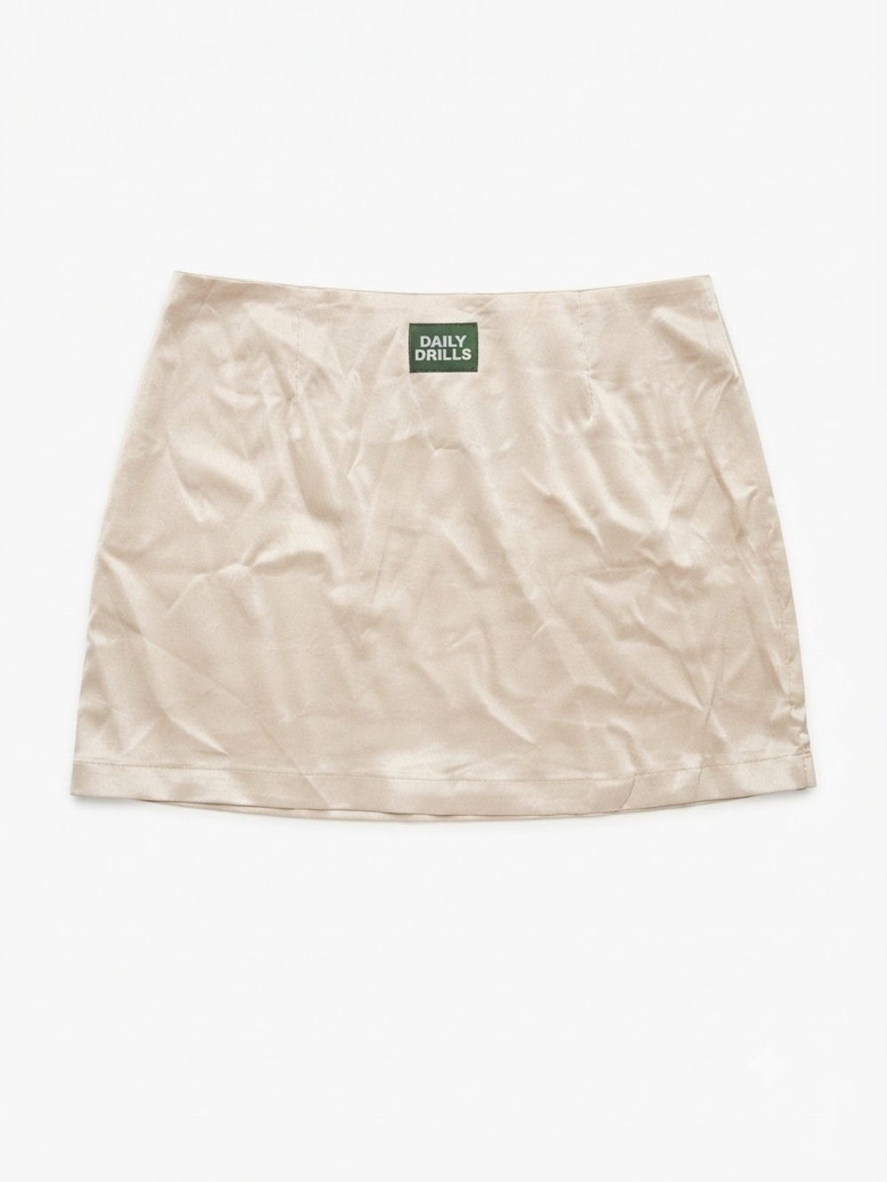 Daily Drills Beige Satin Mini Skirt Size M